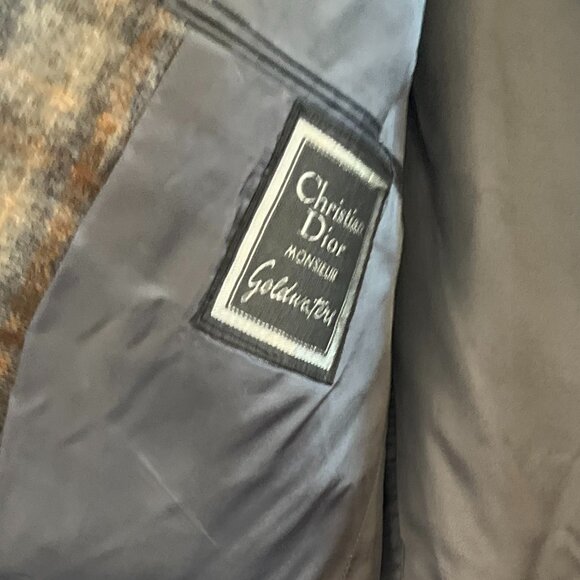 Vintage Christian Dior Monsieur 100% Virgin Wool Lined Plaid Suit Jacket - Picture 8 of 15